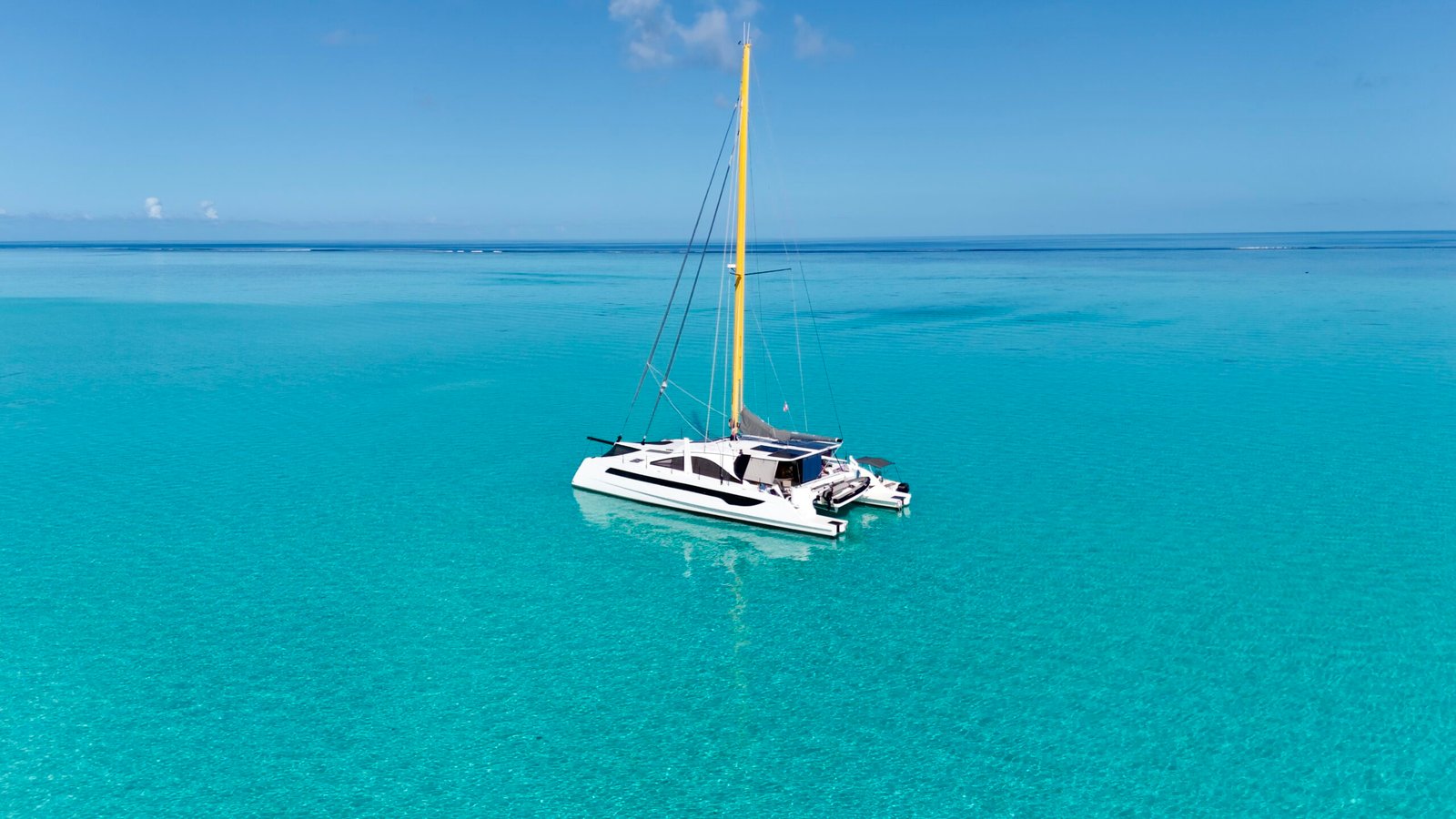 Anchored in Raiatea in 2 meters deep water!